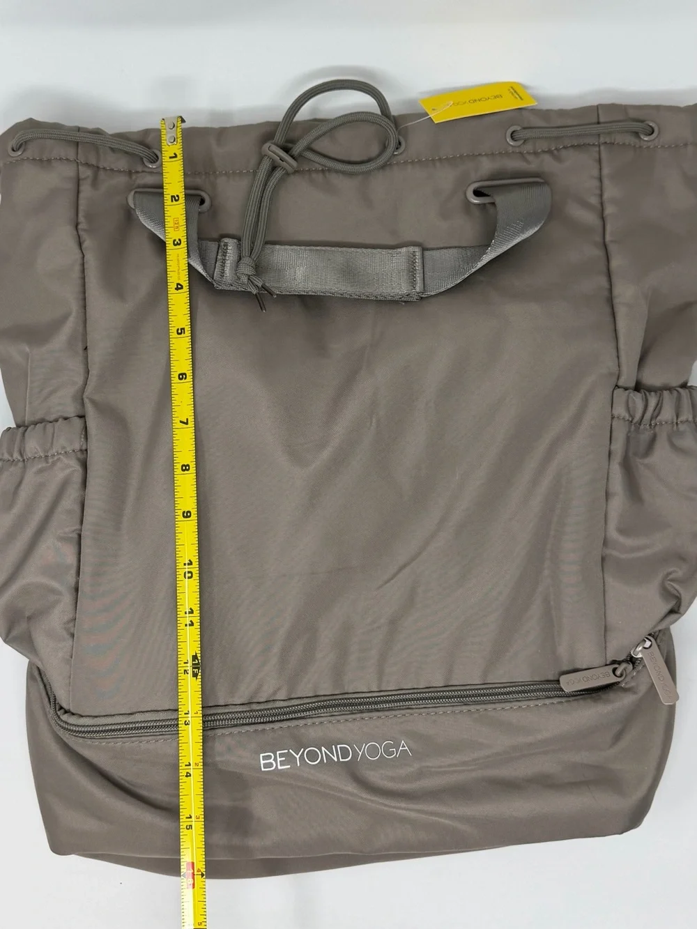 NWT Beyond Yoga Birch Drawstring Backpack with Bottom Compartment